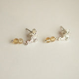 Pair of silver bee earrings with small  citrine beads.