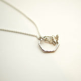 Silver necklace with a  honey bee pendant 