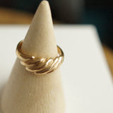 Solid 10k Gold  croissant  ring.