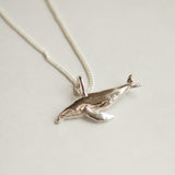 Silver whale necklace