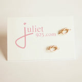 Hand tied knot earrings 14k gold