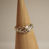 Silver  wave ring on display