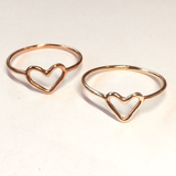 gold heart shape ring 