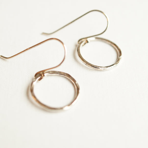 silver open circle earrings