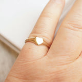 gold heart pinky ring