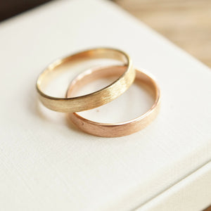 gold wedding band brushed finish