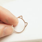 kitty ear gold ring