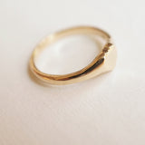 Gold Heart Signet Pinky Ring