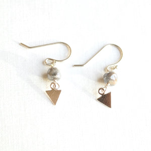 dainty dangle gemstone bead earring