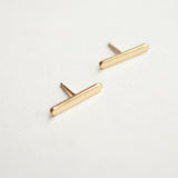 Solid gold T-Bar earrings