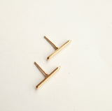 Gold T-Bar Earrings 10k